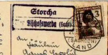 02633 Storcha Landpoststempel Posthilfsstellenstempel o 27.3.1937