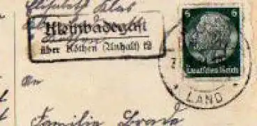 06366 Kleinbadegast Landpoststempel o 31.3.1934 auf Osterkarte