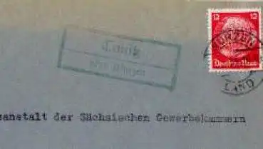 04808 Canitz über Wurzen Landpoststempel o 7.5.1935 auf Umschlag