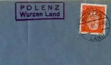 04821 Polenz Landpoststempel Posthilfsstellenstempel o 11.1.1933 auf Umschlag