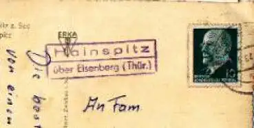 07607 Hainspitz Landpoststempel o 1964 auf AK