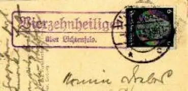 07751 Vierzehnheiligen über Lichtenfels Landpoststempel auf AK Coburg o 4.8.1935
