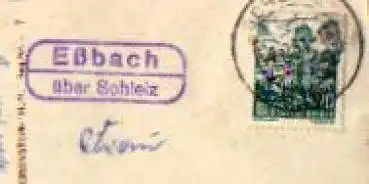 07924 Eßbach über Schleiz Landpoststempel auf AK Walsburg FDGB Heim "Marx-Engel" o 4.12.1961
