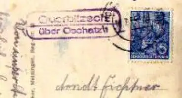 04769 Querbitzsch Landpoststempel o 18.7.1955 auf AK Erfurt Dom und Serverikirche