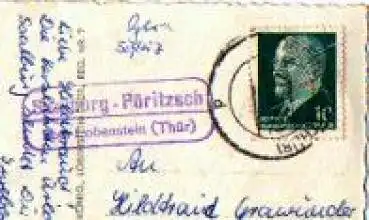 07356 Saalburg-Pöritzsch Landpoststempel auf AK o 11.6.1963