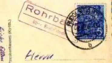 07429 Rohrbach über Rudolstadt Landpoststempel auf AK Sonneberg Spielzeugmuseum o 8.8.1959