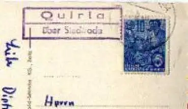 07646 Quirla Landpoststempel o 20.8.1959 auf AK Stadtroda