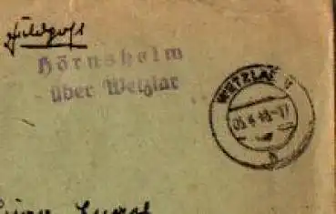 35625 Hörnsheim Lanspoststempel o 5.4.1943 auf Umschlag