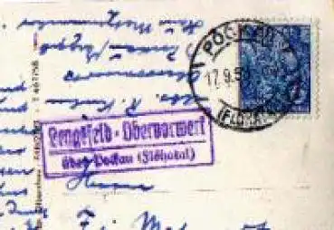 09509 Lengefeld-Obervorwerk über Pockau (Flöhatal) Landpoststempel o 17.9.58