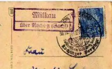 09306 Milkau Landpoststempel o 30.12.1956 auf  Neujahrskarte
