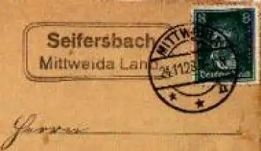 09661 Seifersbach, Landpoststempel, Posthilfsstellenstempel, o 24.11.1928 auf AK