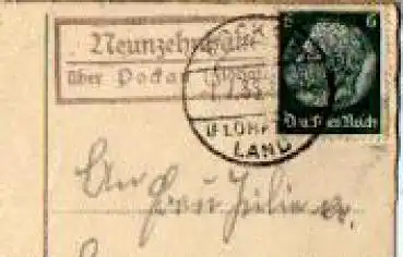 09514 Neunzehnhain Landpoststempel o 1.7.1933 auf AK Hammermühle