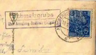 09477 Schmalzgrube über Annaberg-Buchholz (Erzgeb) 1 Landpoststempel auf AK o 10.1.1957