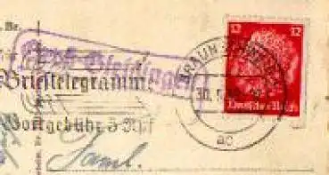 38159 Gross-Gleidingen Landpoststempel, Posthilfsstellenstempel auf AK o 30.5.1939