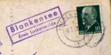 14959 Blankensee, Landpoststempel, Posthilfsstellenstempel o 6.7.1963