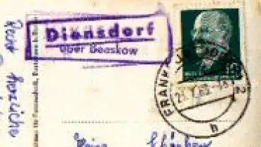15864 Diensdorf Landpoststempel auf AK Bad Saarow-Pieskow o 23.7.1963