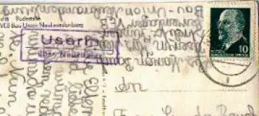 17237 Userin über Neustrelitz Landpoststempel Badestelle Kinderferienlager Bau-Union o ca. 1962 Hanich0532