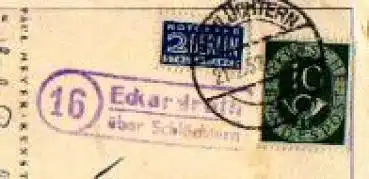 63628 Eckardroth Landpoststempel o 21.2.1952 auf AK mit Zwerg