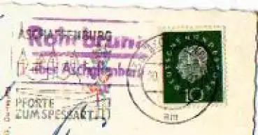 63879 Rohrbrunn, Landpoststempel Posthilfsstellenstempel o 20.3.1961