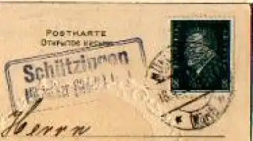 75428 Schützingen, Landpoststempel, Posthilfsstellenstempel o 18.4.1930