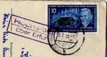 99198 Hochstedt Landpoststempel Posthilfsstellenstempel auf AK o 18.7.1955