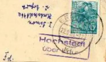 99198 Hochstedt Landpoststempel Posthilfsstellenstempel o 22.8.1951