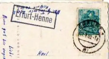 Erfurt Henne Landpoststempel Posthilfsstellenstempel o 17.1.1960