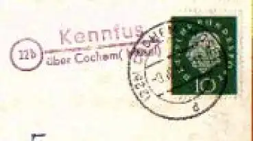 56864 Kennfuss Landpoststempel o 9.10.1943 auf AK Bad Bertrich