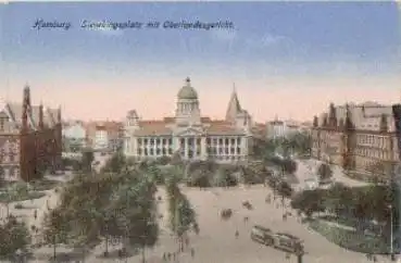 Hamburg Sievekingsplatz mit Oberlandesgericht * ca. 1910