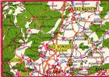 61300 Bad Homburg Landkarte o 25.5.1968