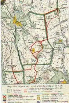 08326 Auersberg Landkarte Weg vom Jägerhaus *ca. 1920