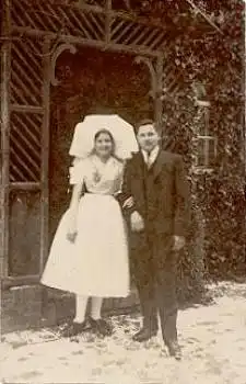Spreewald Trachten Brautpaar Echtfoto * ca. 1930