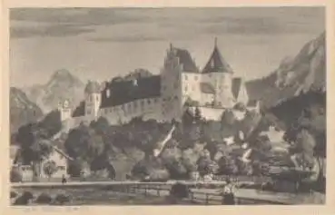 87629 Füssen Hohes Schloss Künstlerkarte * 1928