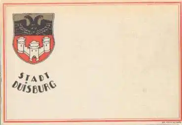 Duisburg Anlasskarte 1000 Jahre  Wappen der Stadt * 1925