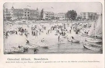 17419 Ahlbeck Strandleben Werbekarte Seife * ca. 1920