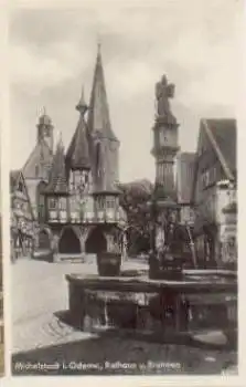 64720 Michelstadt Rathaus und Brunnen * 1930