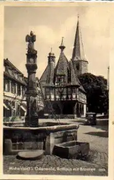 64720 Michelstadt Rathaus und Brunnen * ca. 1930