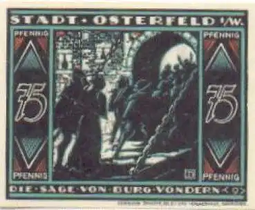 46197 Osterfeld Städtenotgeld Wert 75 Pfennige Sage von Burg Vondern Nr. 9, 1921