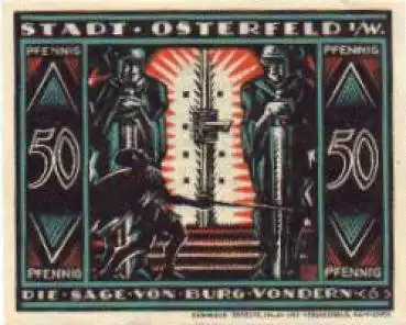Osterfeld Oberhausen Städtenotgeld 0 Pfennige Nr. 6 1921