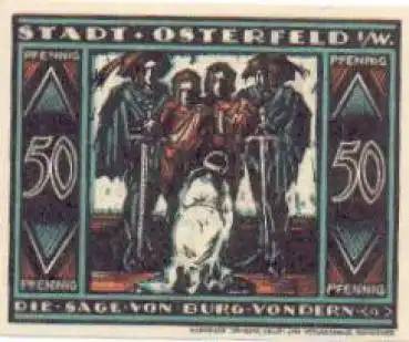 46197 Osterfeld, Städtenotgeld, Wert 50 Pfennige, Sage von Burg Vondern, Nr. 4, 1921