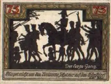 46460 Wesel Städtenotgeld 75 Pfennige Der letzte Gang 1921