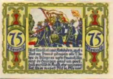 Osnabrück Städtenotgeld Wert 75 Pfennige Pauken und Trompeten 1921