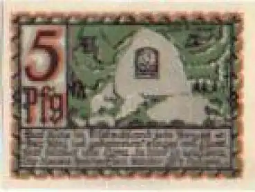 Osnabrück Städtenotgeld, Wert 5 Pfennige Lyra-Denkmal 1921