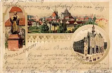 Erfurt Litho o 1897 Bahnpost Berlin - Eisenach