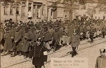 Erfurt Transport von französischen Gefangenen 1.WK Echtfoto o 20.1.1915