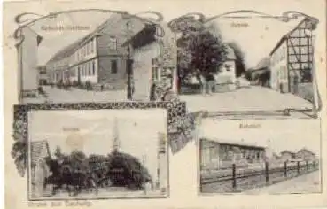 99100 Dachwig Gasthaus Schule Bahnhof o 24.9.1910