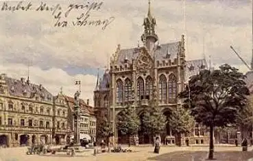 Erfurt Rathaus Künstlerkarte WIRO gebr. 8.6.1922