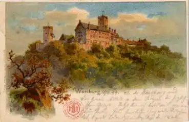 99817 Wartburg Eisenach Künstlerkarte o 12.09.1899