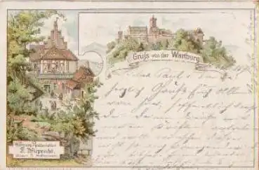 Eisenach Wartburg Litho o 15.1.1896