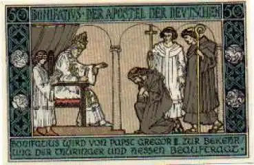 99885 Ohrdruf Städtenotgeld Wert 50 Pfennige Bonifatius und Papst 1921